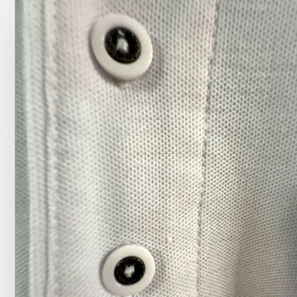 Port Authority white button down short sleeve polo size small polyester/cotton - Picture 2 of 6